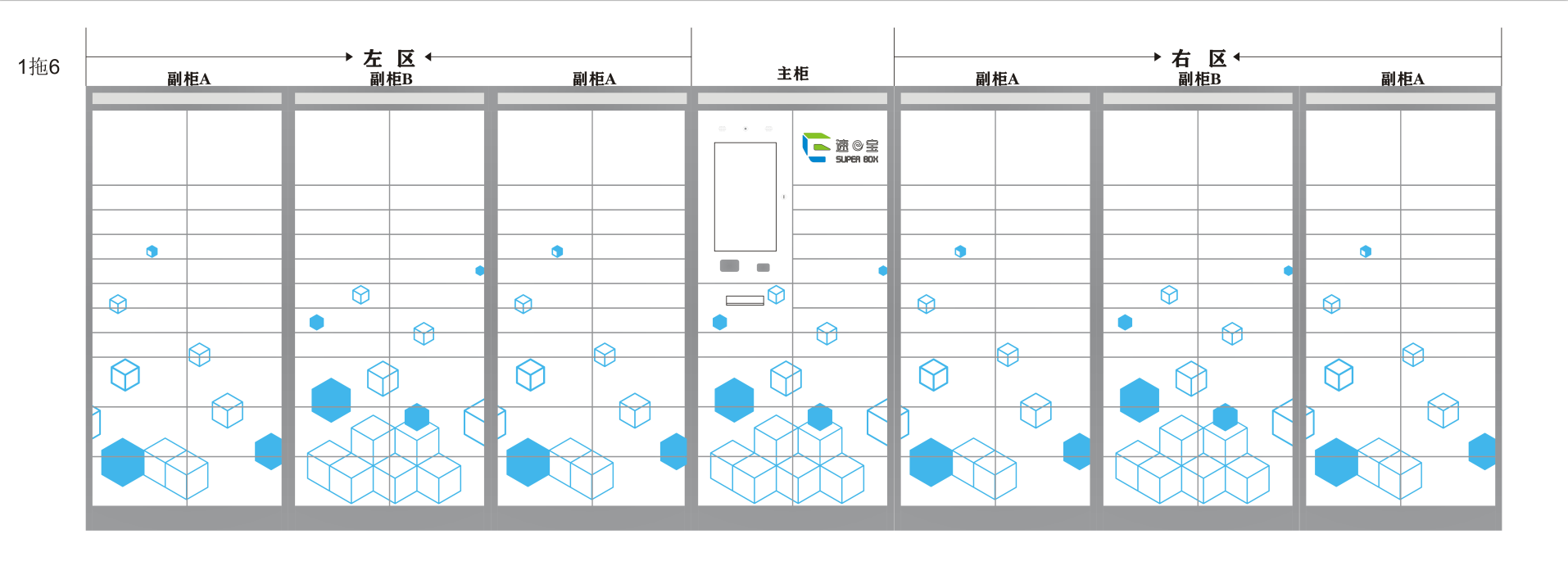 智能柜柜體排列示意圖