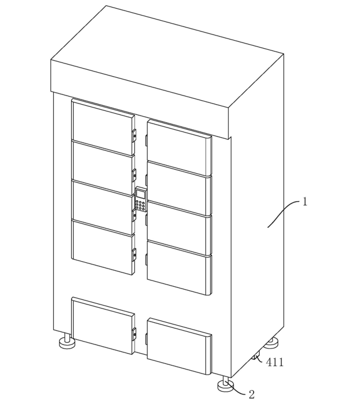 自動(dòng)升降的防水快遞柜的整體示意圖