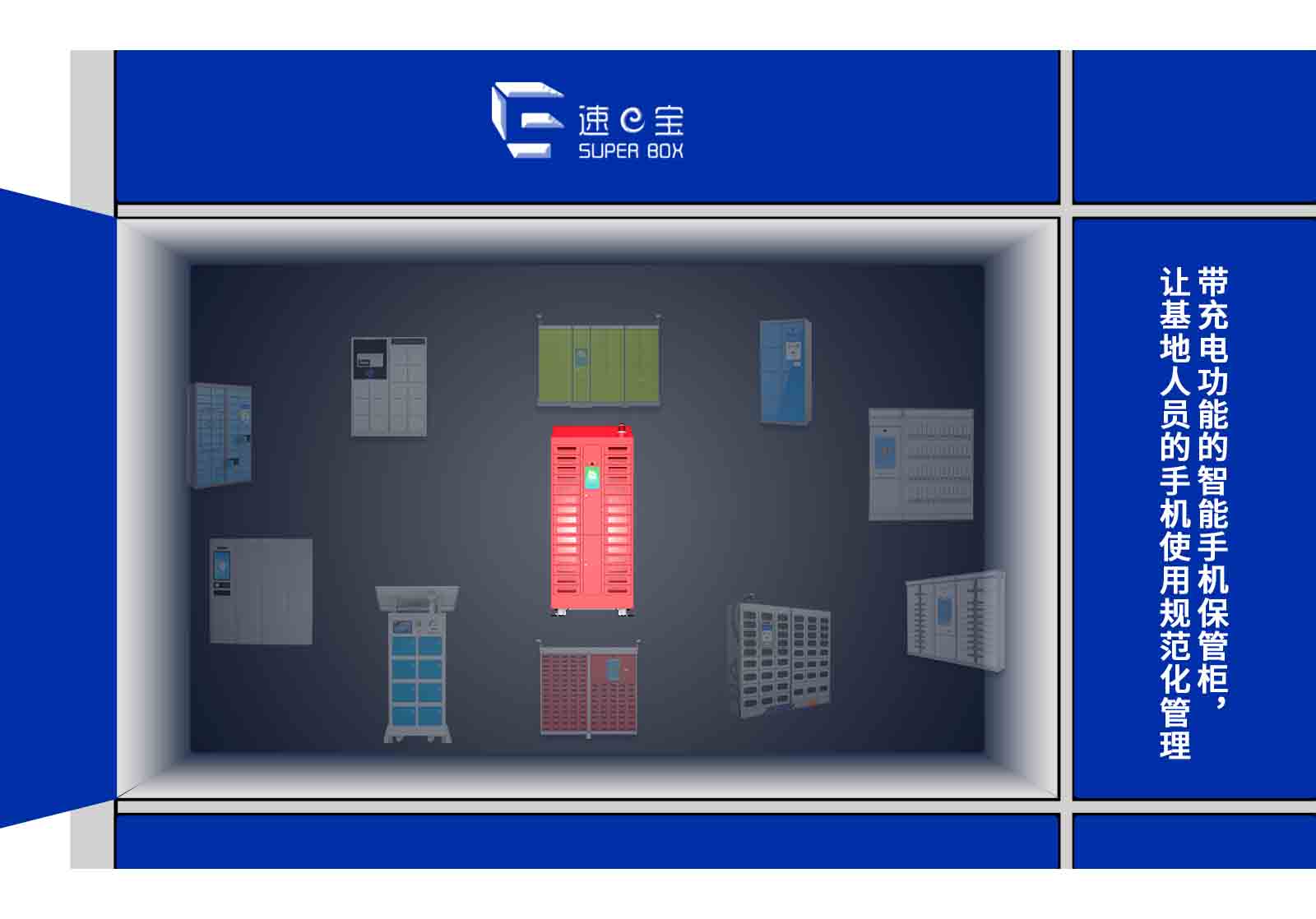 部隊(duì)帶充電功能的智能手機(jī)保管柜